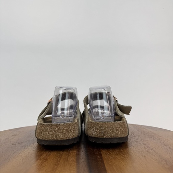 Mens Birkenstock Arizona Soft Footbed Gray Suede Slides Sandals Size EU 44 GUC - Picture 6 of 8